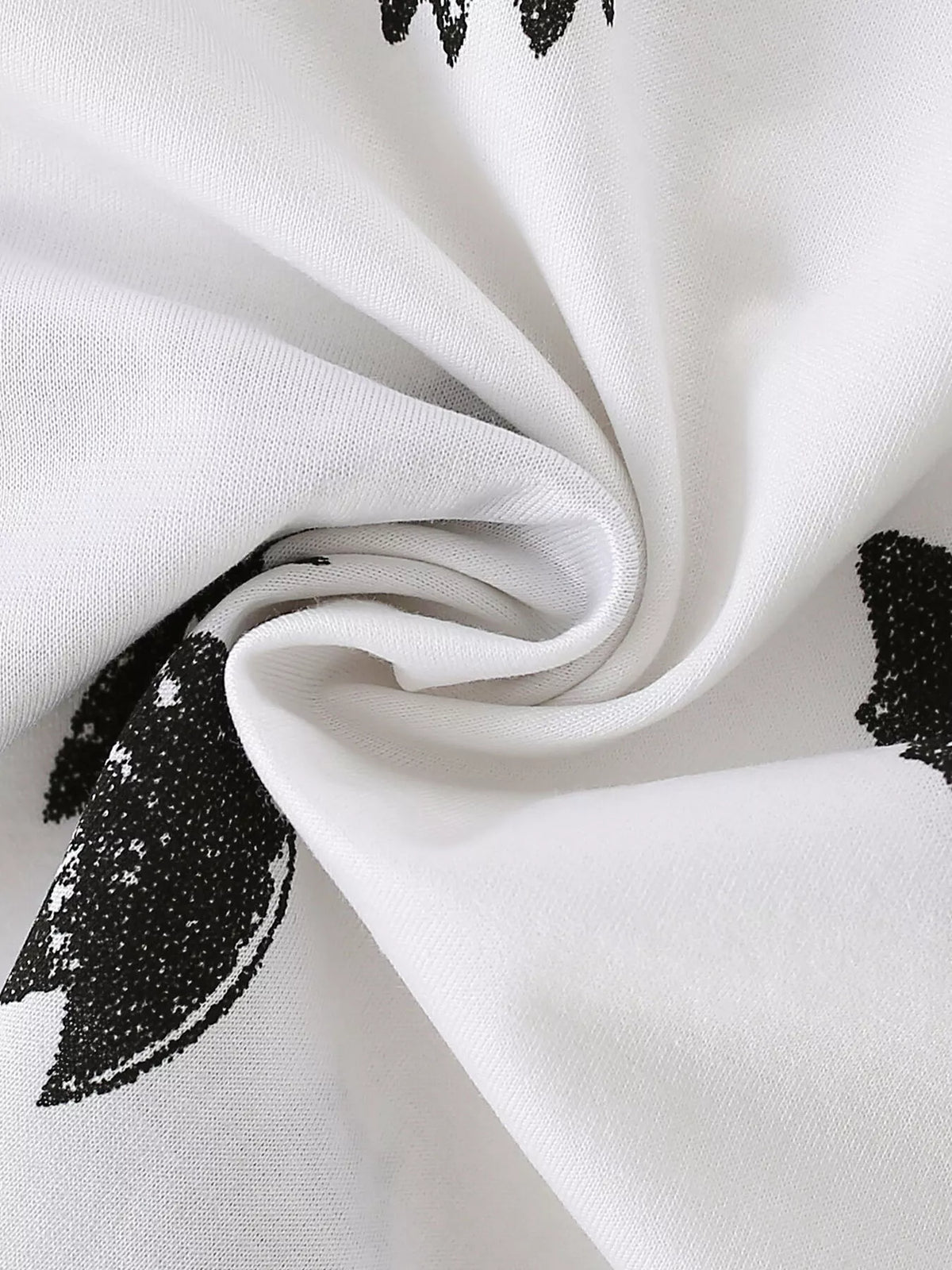 Bat-print fabric close-up