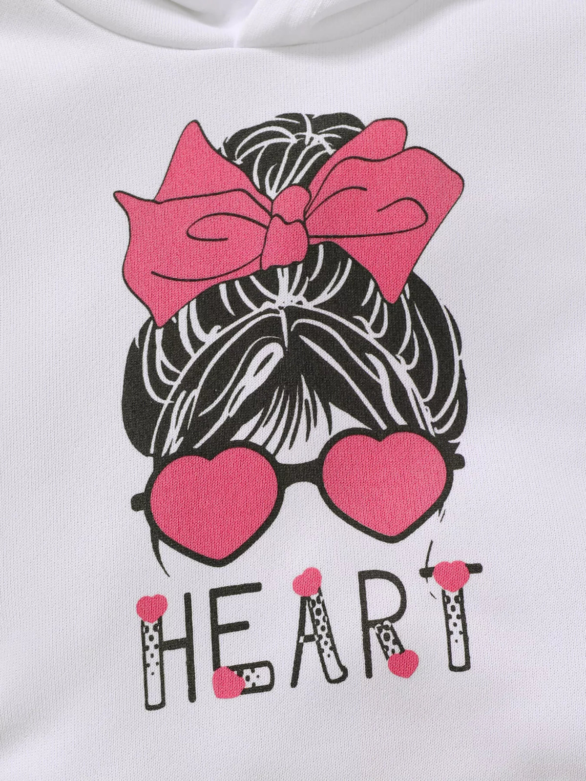 Heart Graphic Hoodie and Cargo Pants Set — heart sunglasses graphic detail
