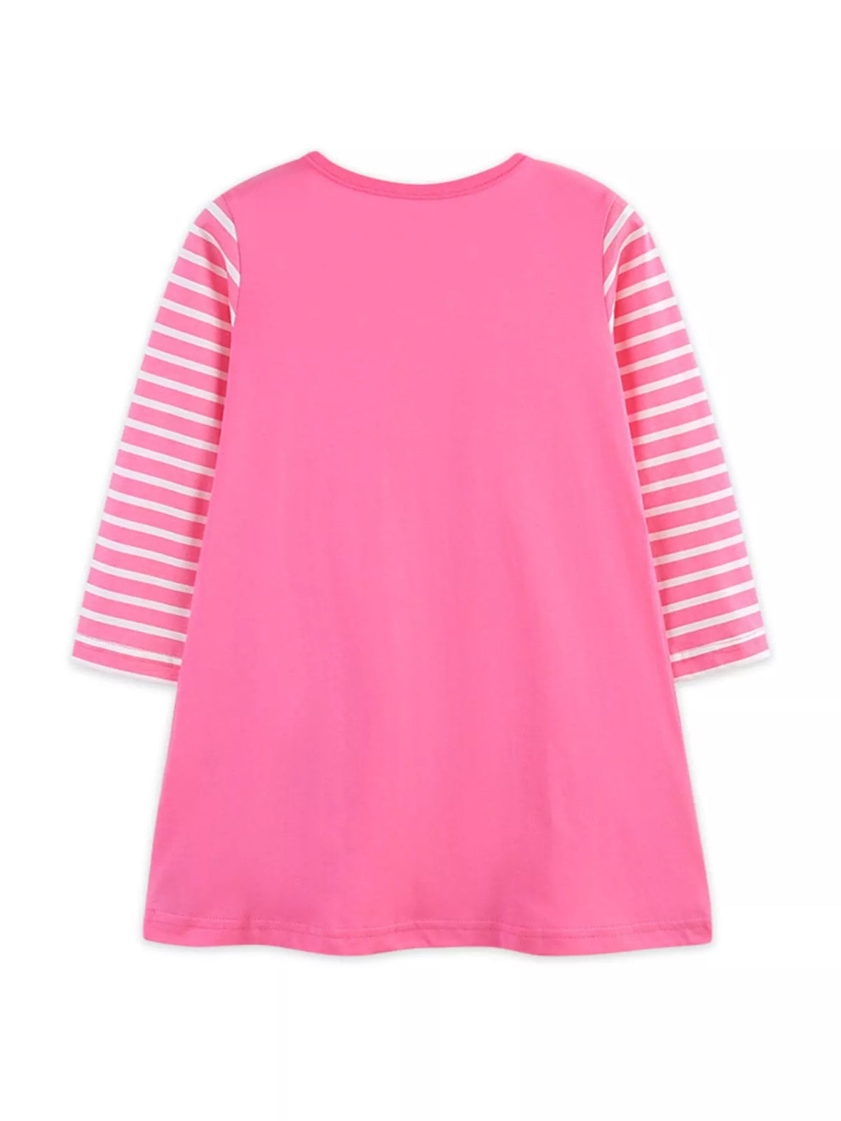Christmas Elf Embroidered Striped-Sleeve Dress — back view