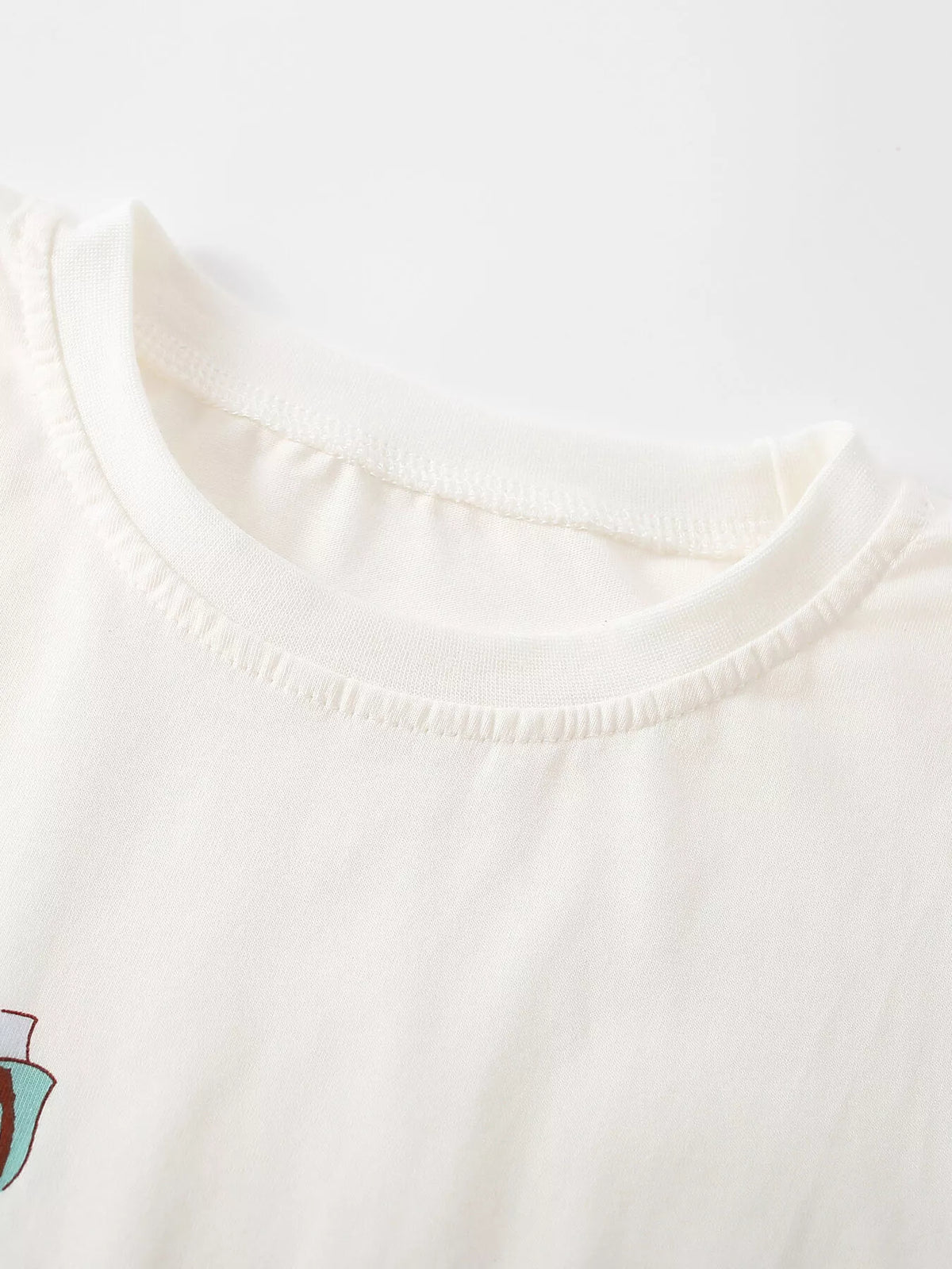 Cream round neckline