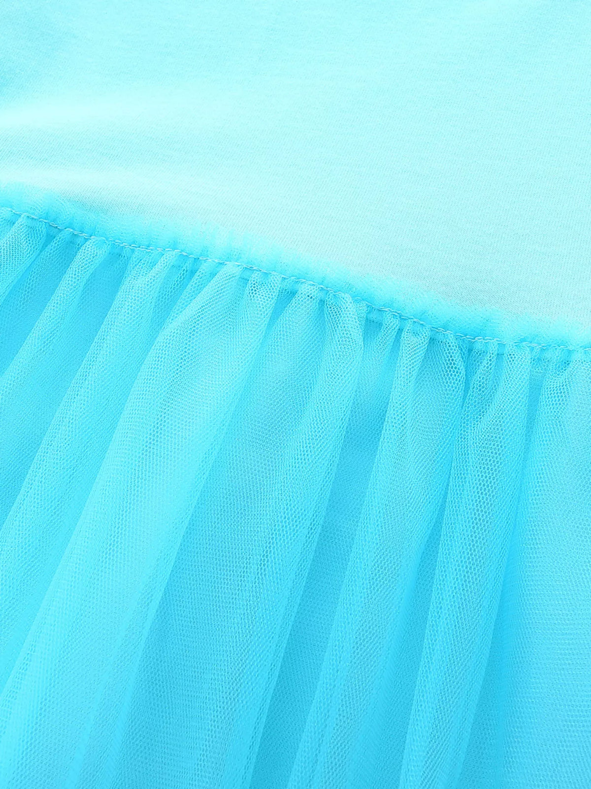 Aqua Bunny Embroidered Tulle Dress — gathered tulle waist