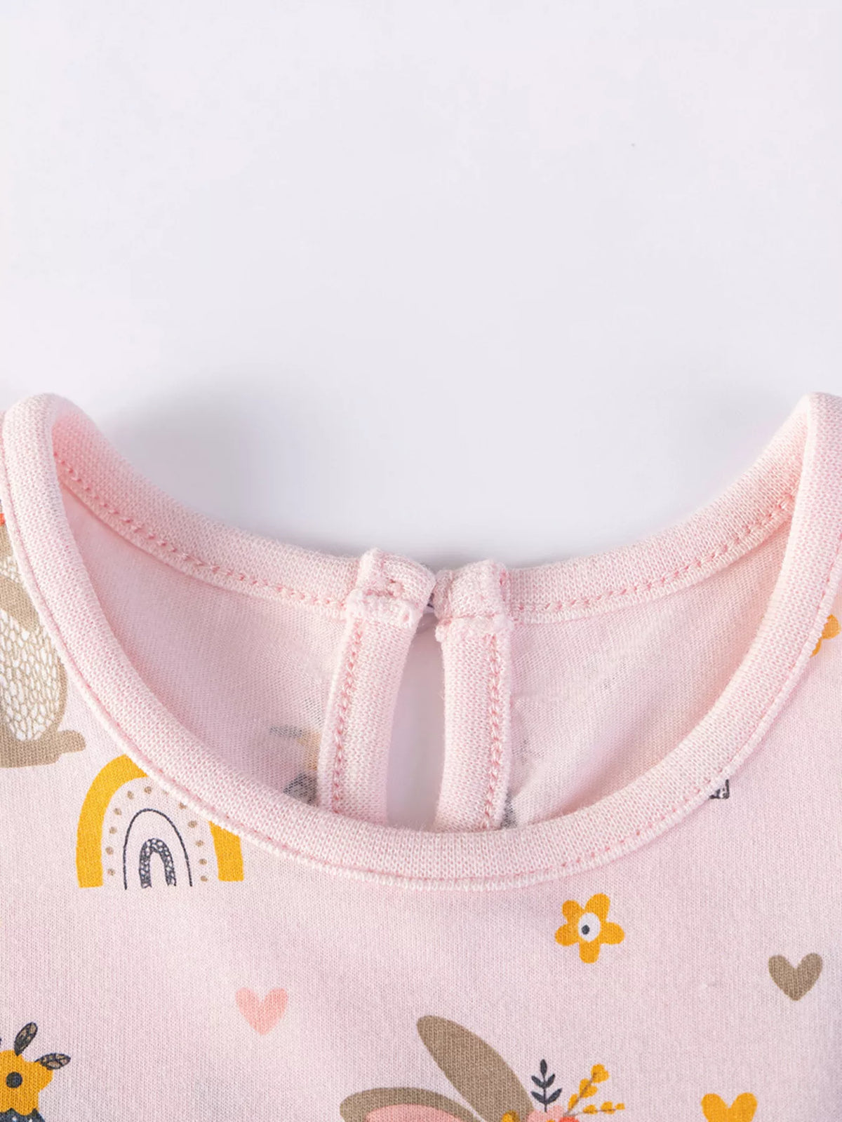 Pink round neckline and back keyhole