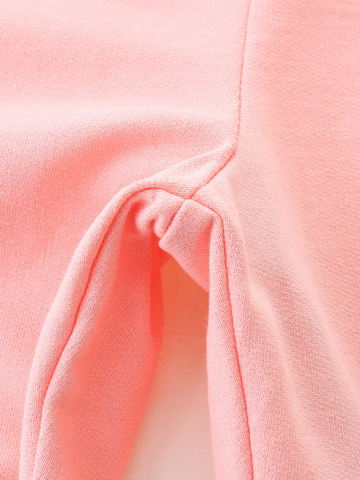 Pink Floral Embroidered Drawstring Shorts — fabric and seam detail