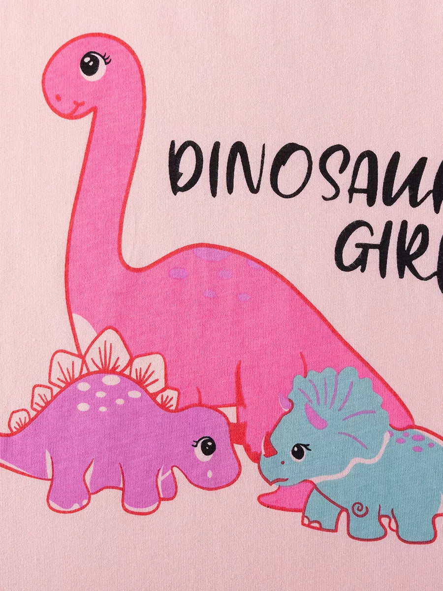 Colorful dinosaurs and Dinosaur Girl lettering
