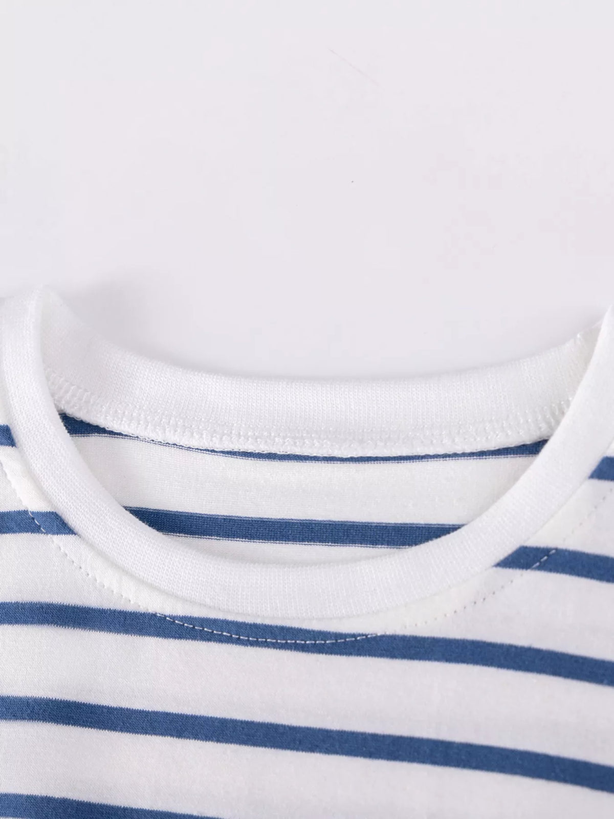 Striped Fairy Graphic Cotton Dress — striped round neckline