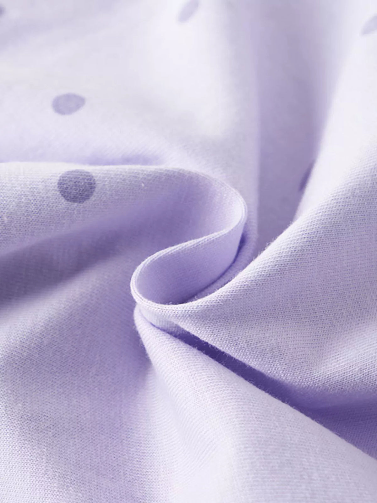 Lavender polka dot dinosaur graphic shirt — polka dot fabric