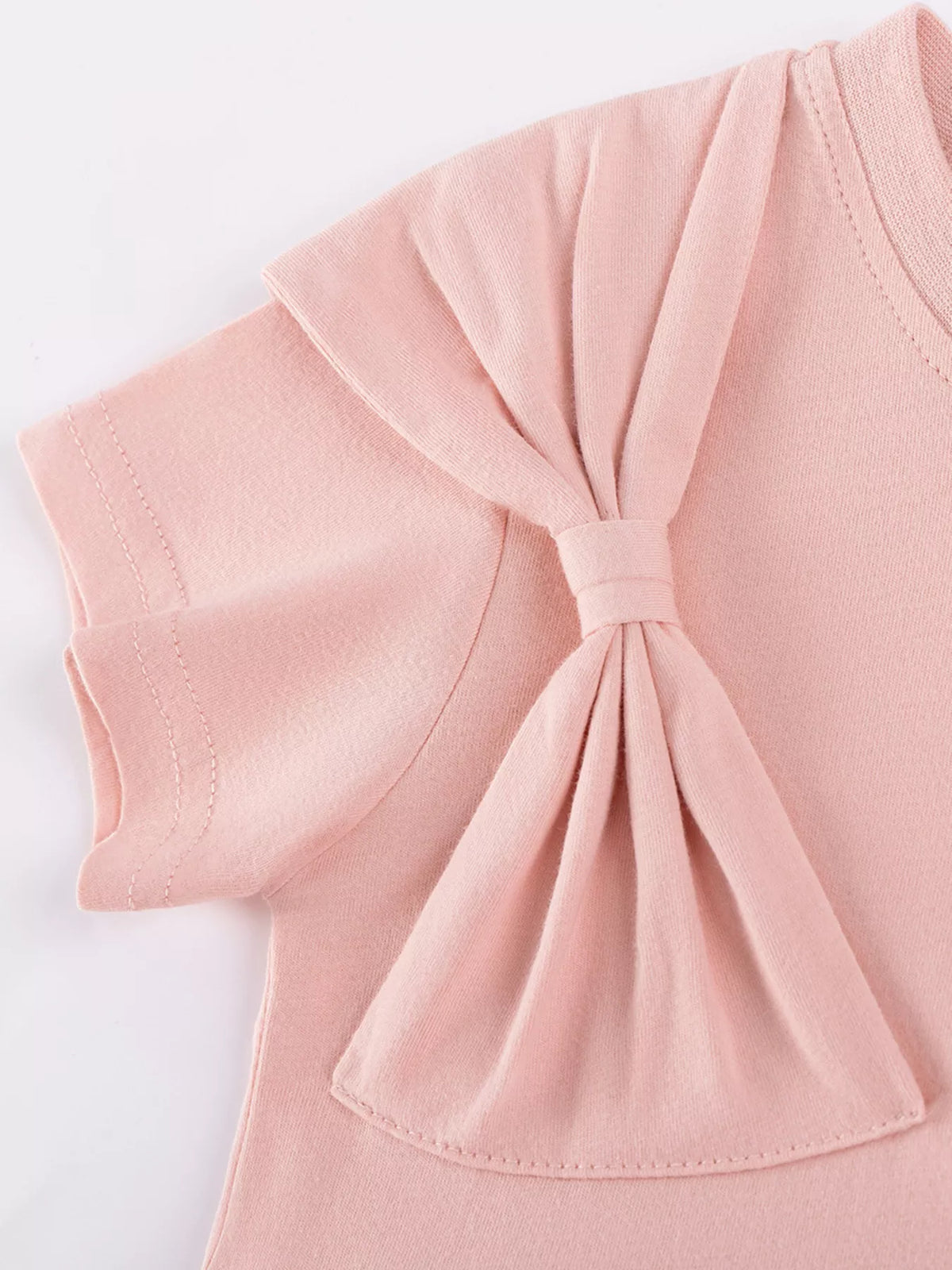 Pink Shoulder Bow Tulle Dress — shoulder bow detail