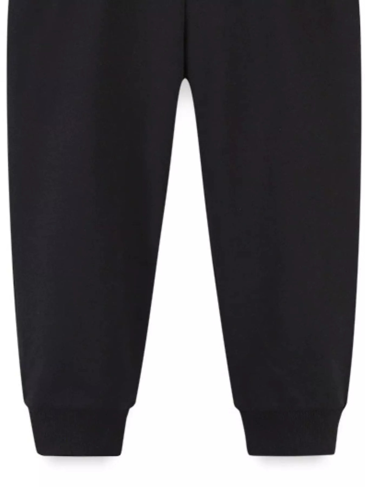 Black jogger legs with ribbed cuffs
