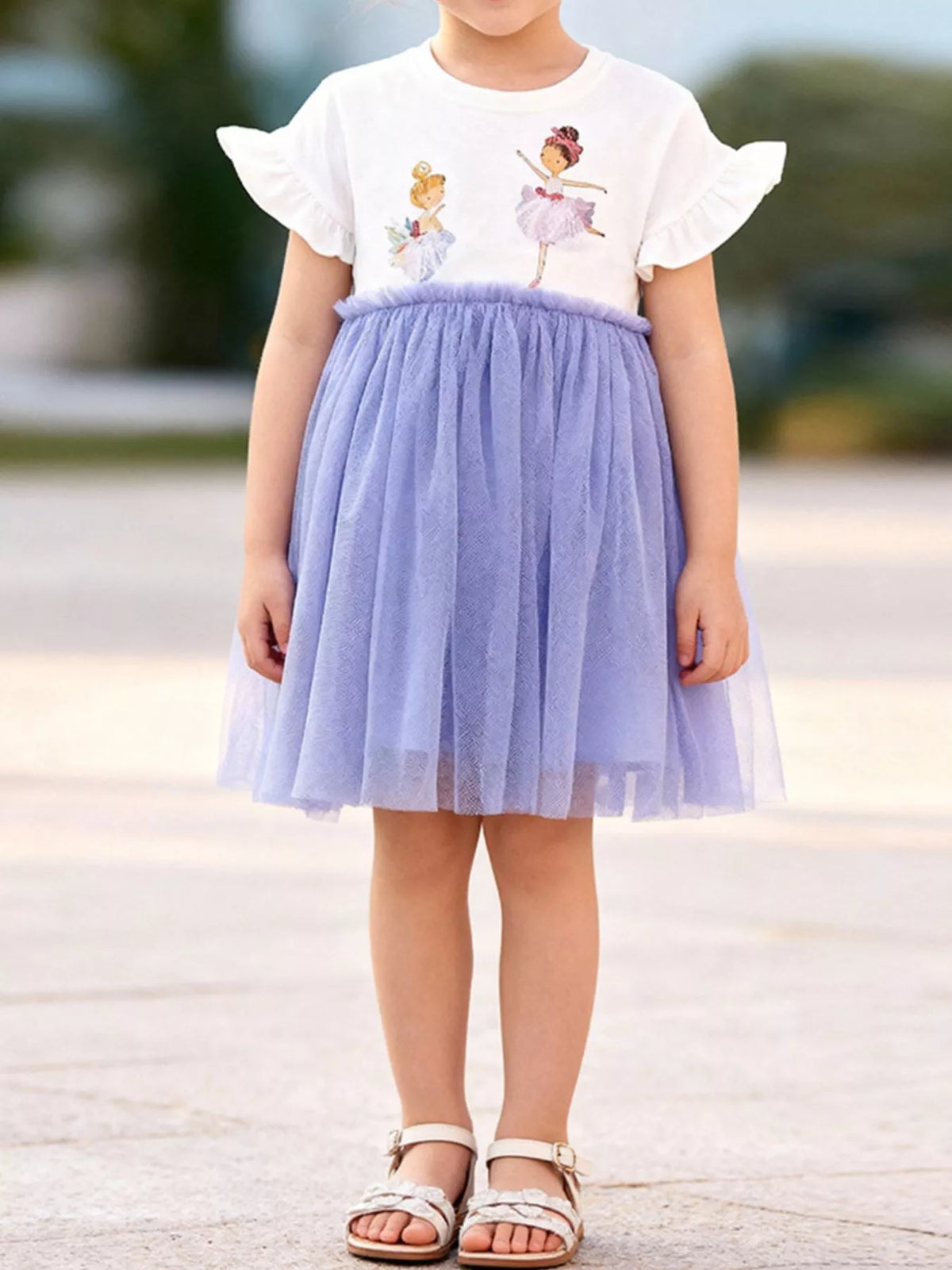 Blue tulle ballerina dress on a child