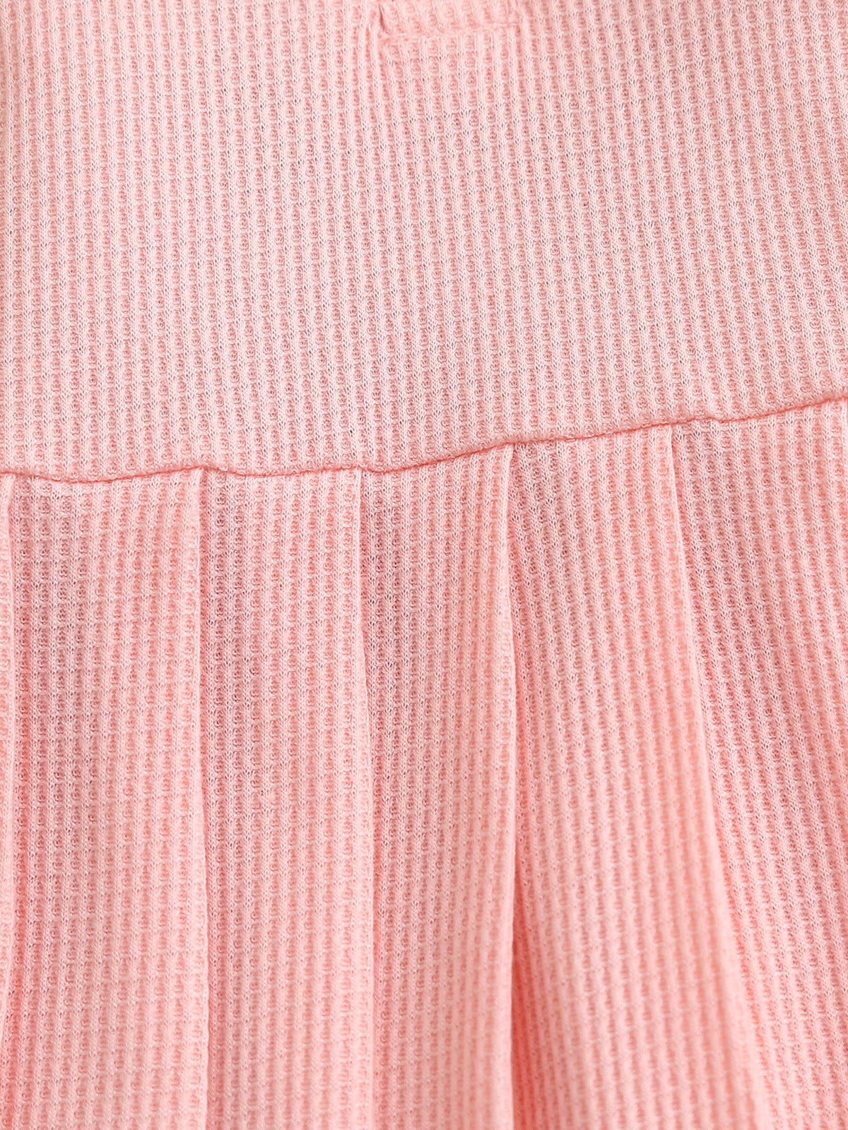 Baby Baseball Embroidered Pleated Dress — ribbed waist detail