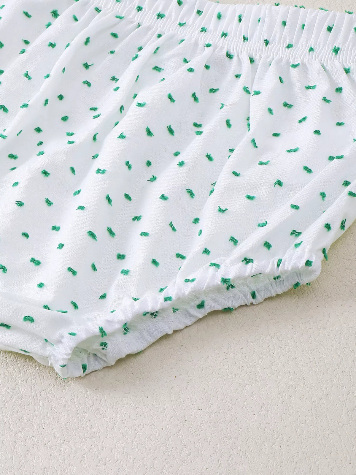 Lucky Charm gingham collar top and bloomers set — bloomers leg opening