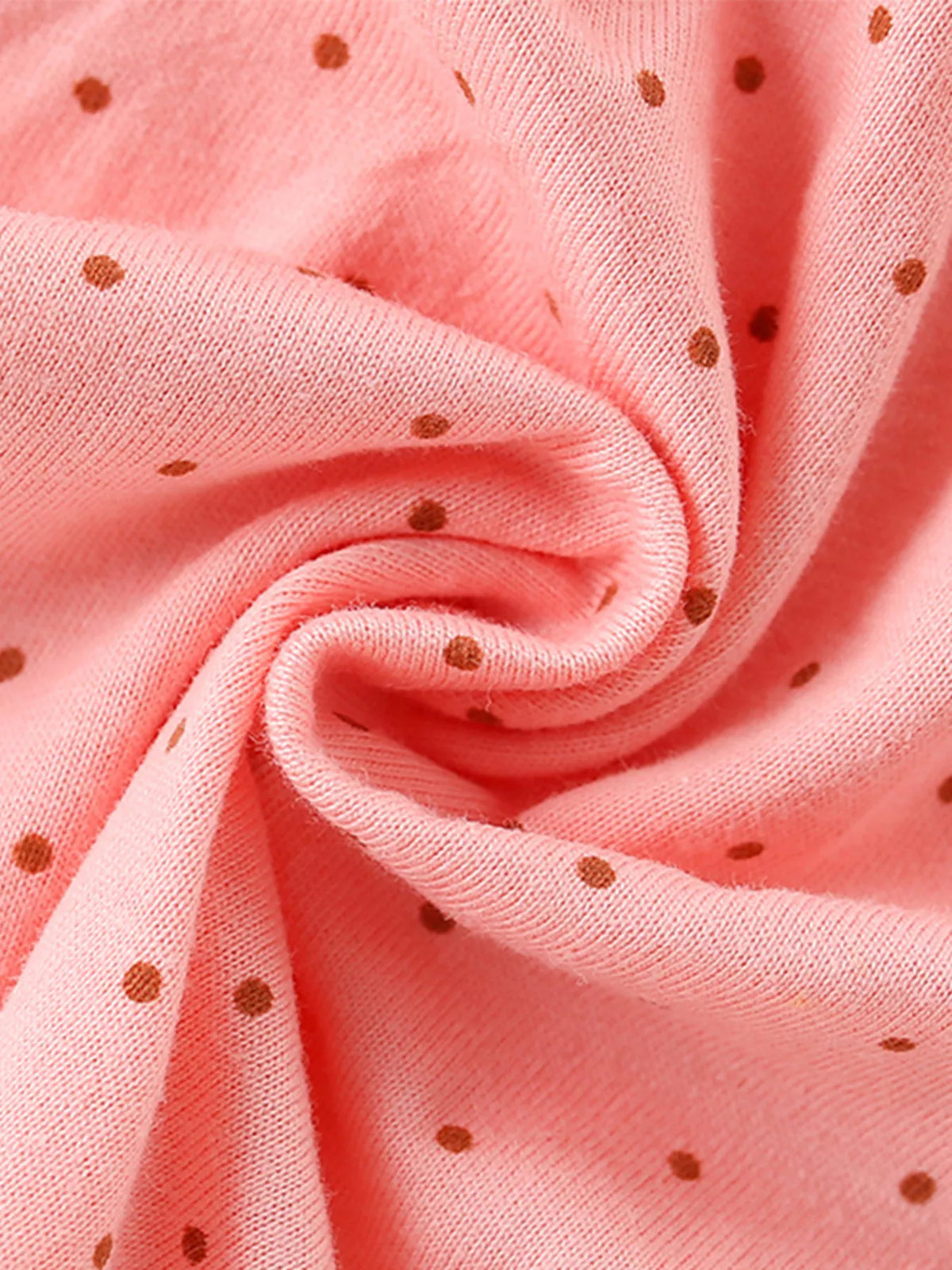 Pink polka dot bunny Peter Pan collar top — polka dot fabric