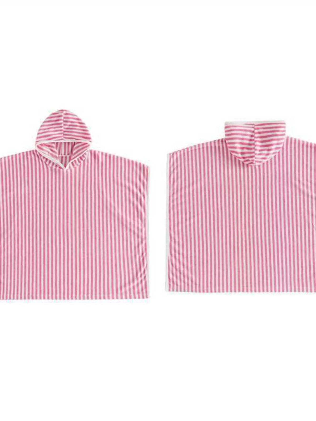 Front and back of the pink striped poncho