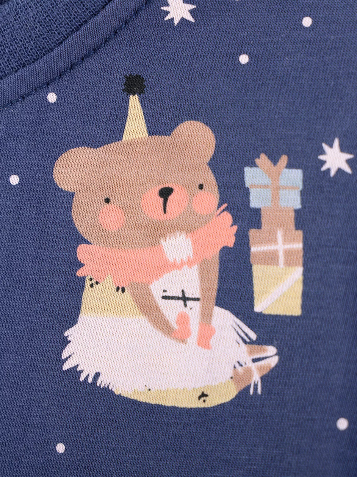Cartoon bear and gift-box graphic