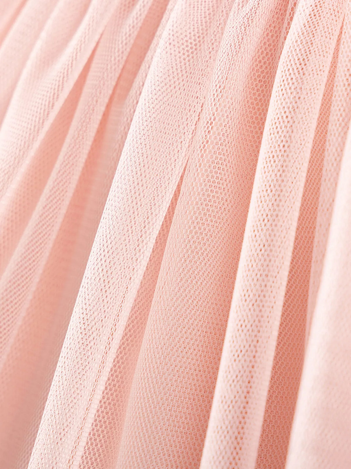 Gathered peach tulle skirt