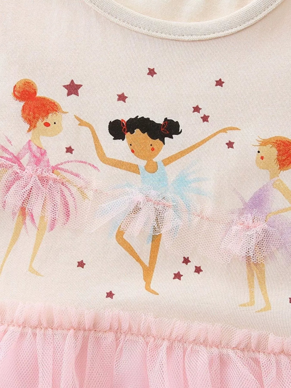 Ballerina Graphic Pink Tulle Dress — ballerina graphic detail