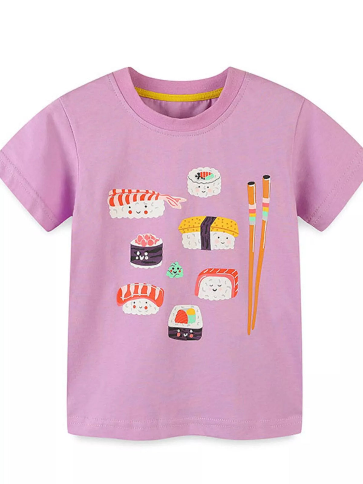 Sushi Print Cotton-Blend T-Shirt — front view