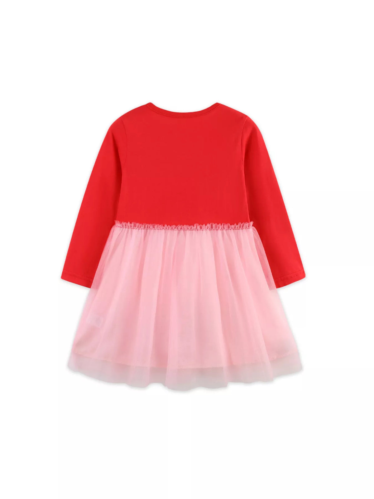 Red Ballerina Applique Tulle Dress — back view