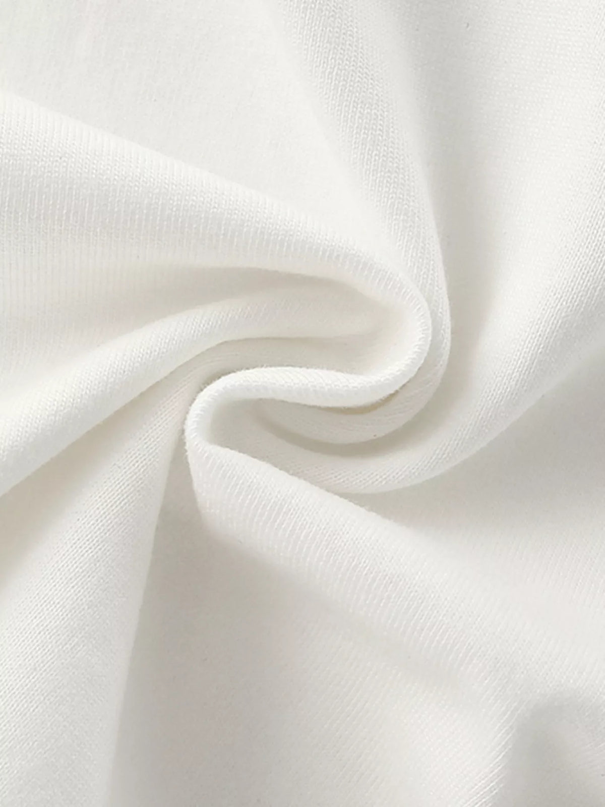 White dimensional flower applique shirt — white fabric