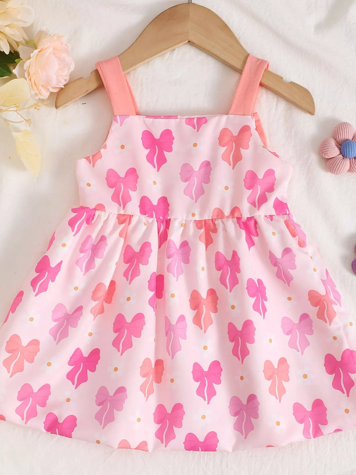 Baby Bow Front Printed Sundress — butterfly-print dress back