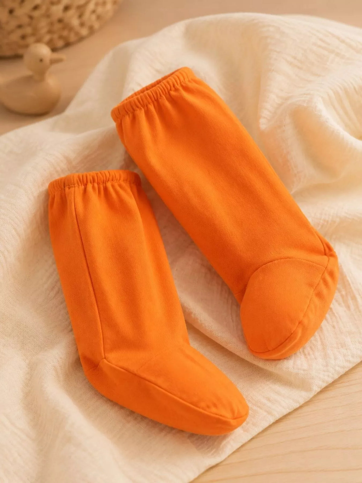 Baby Duck Hooded Bodysuit — orange footed accessories