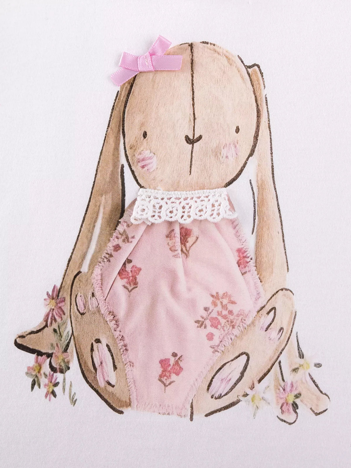Bunny graphic wearing a floral outfit