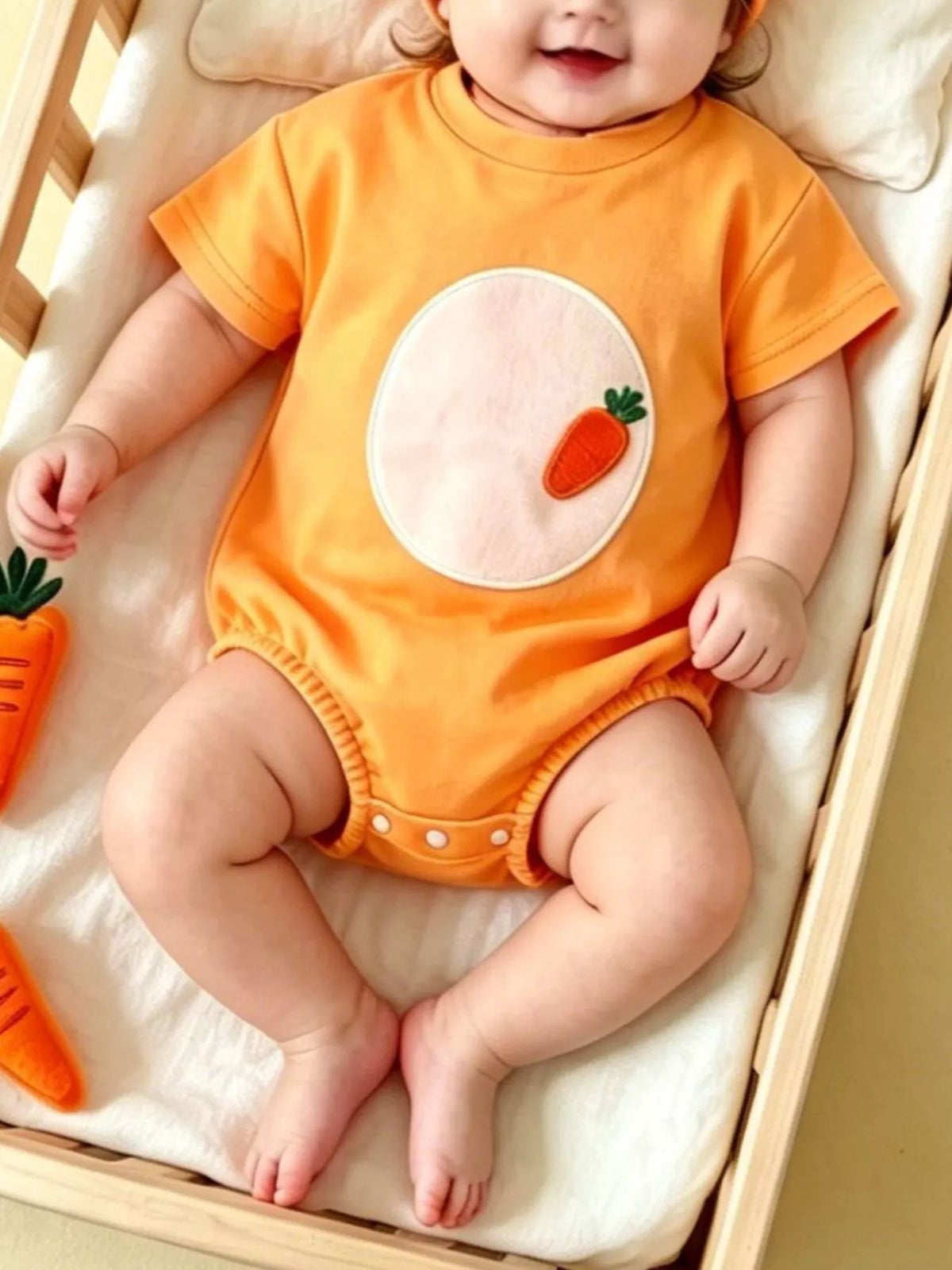 Bodysuit on a reclining baby