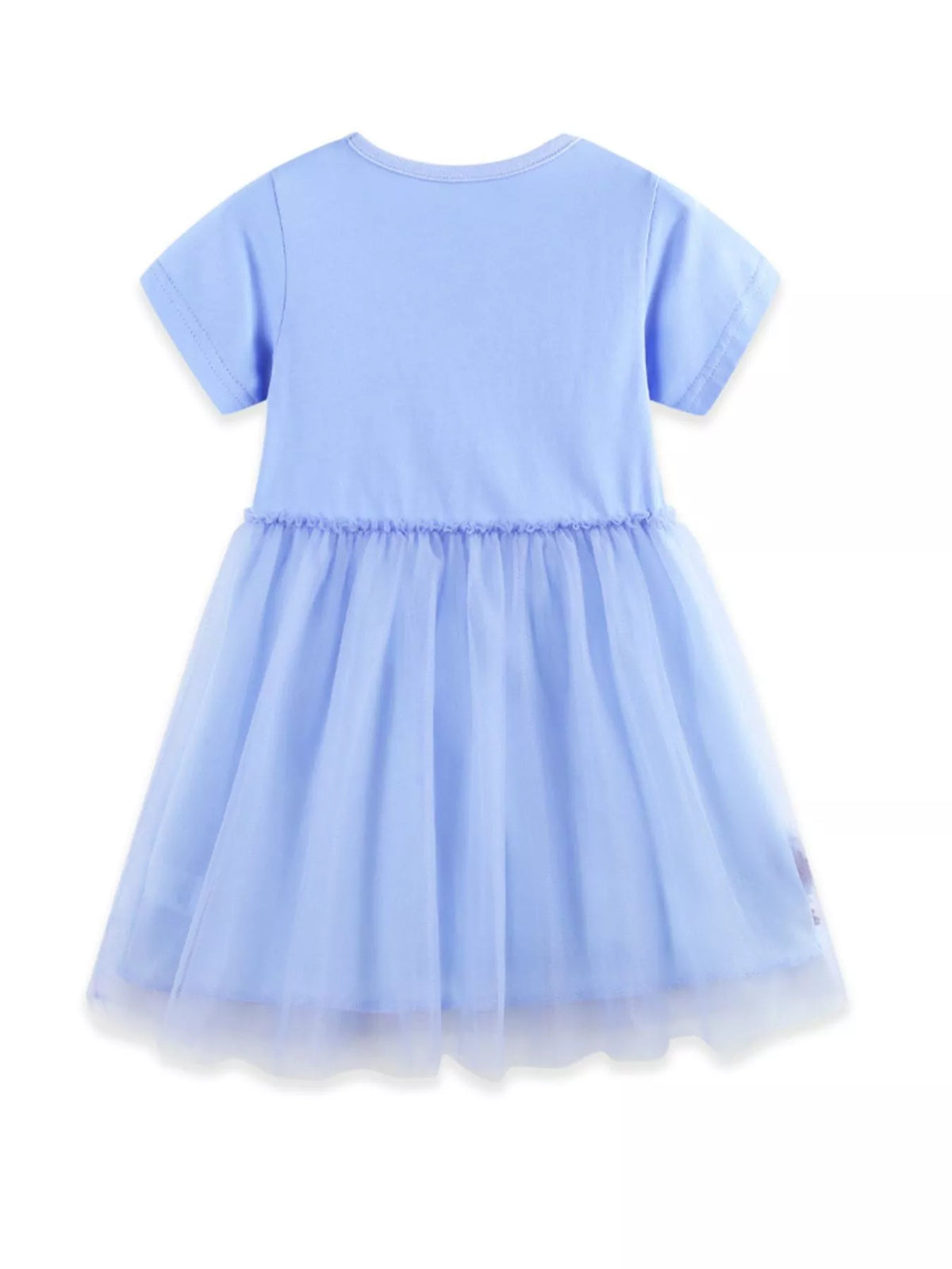 Blue Horse Embroidered Tulle Dress — back view