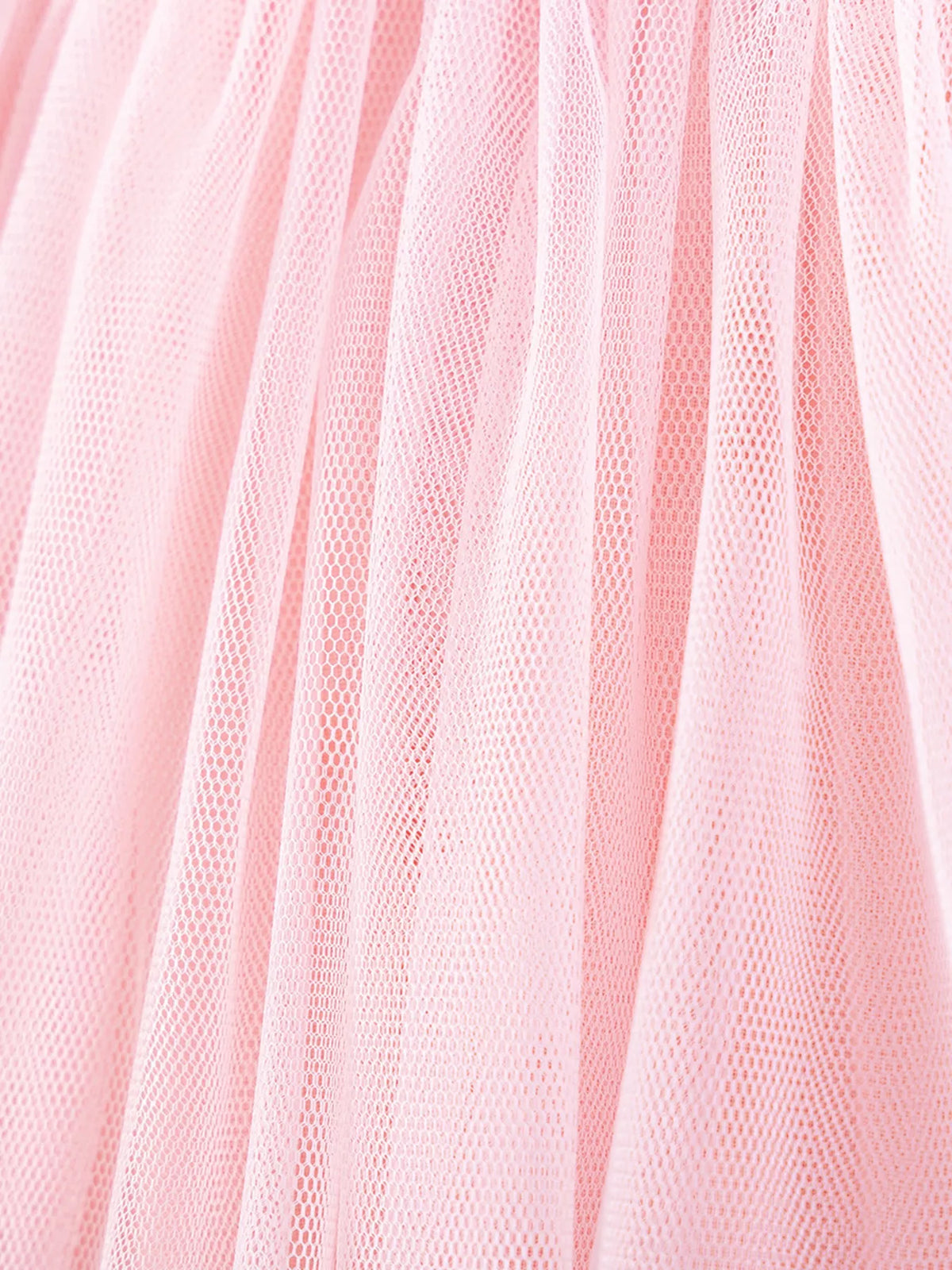 Gathered pink tulle skirt
