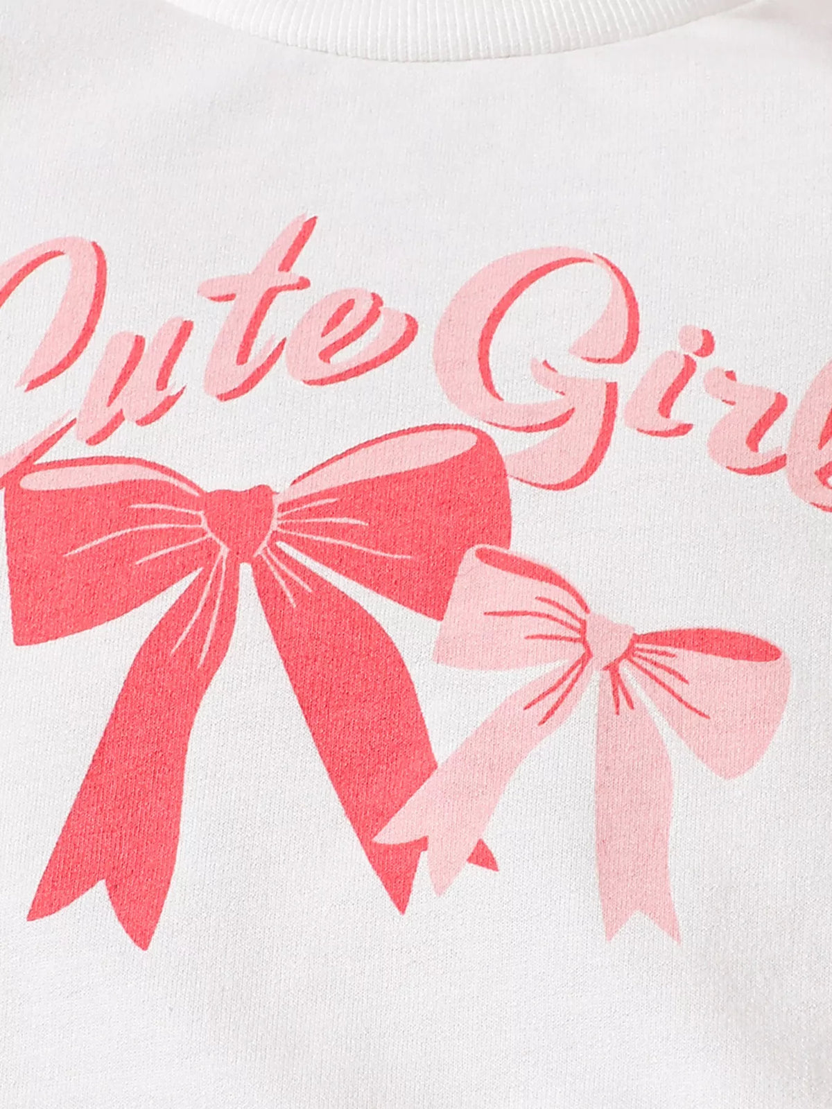 Cute Girl lettering with pink bow motifs