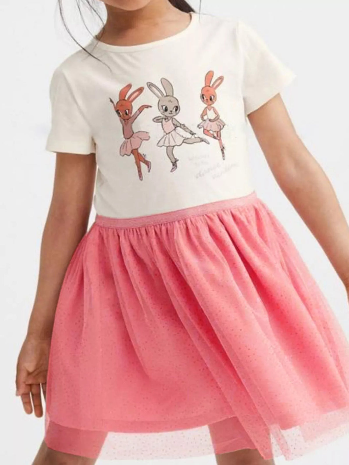 Ballet Bunny Graphic Tulle Dress — dress worn by a child
