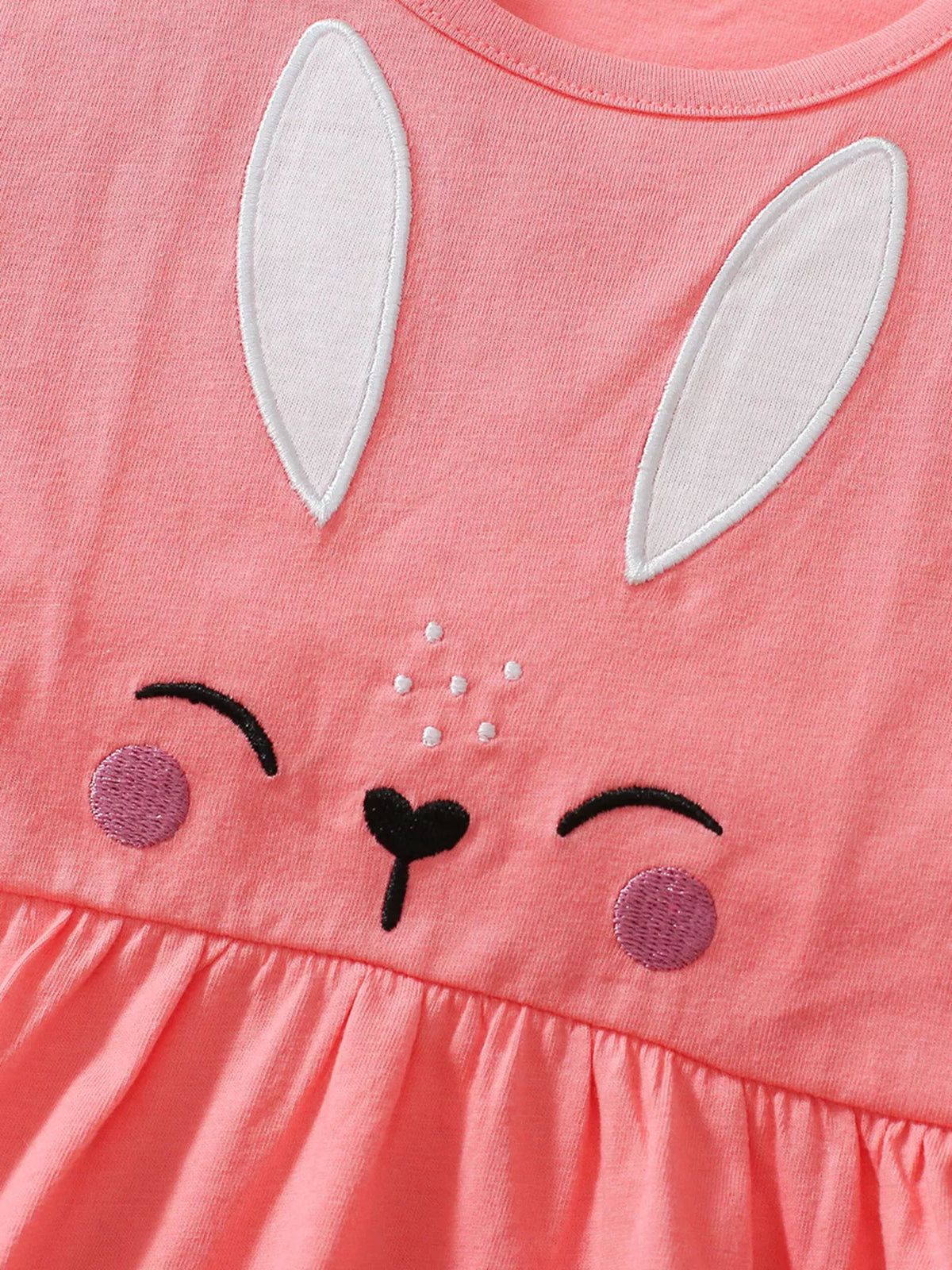 Bunny Peplum Top and Leggings Set — bunny face and ears detail