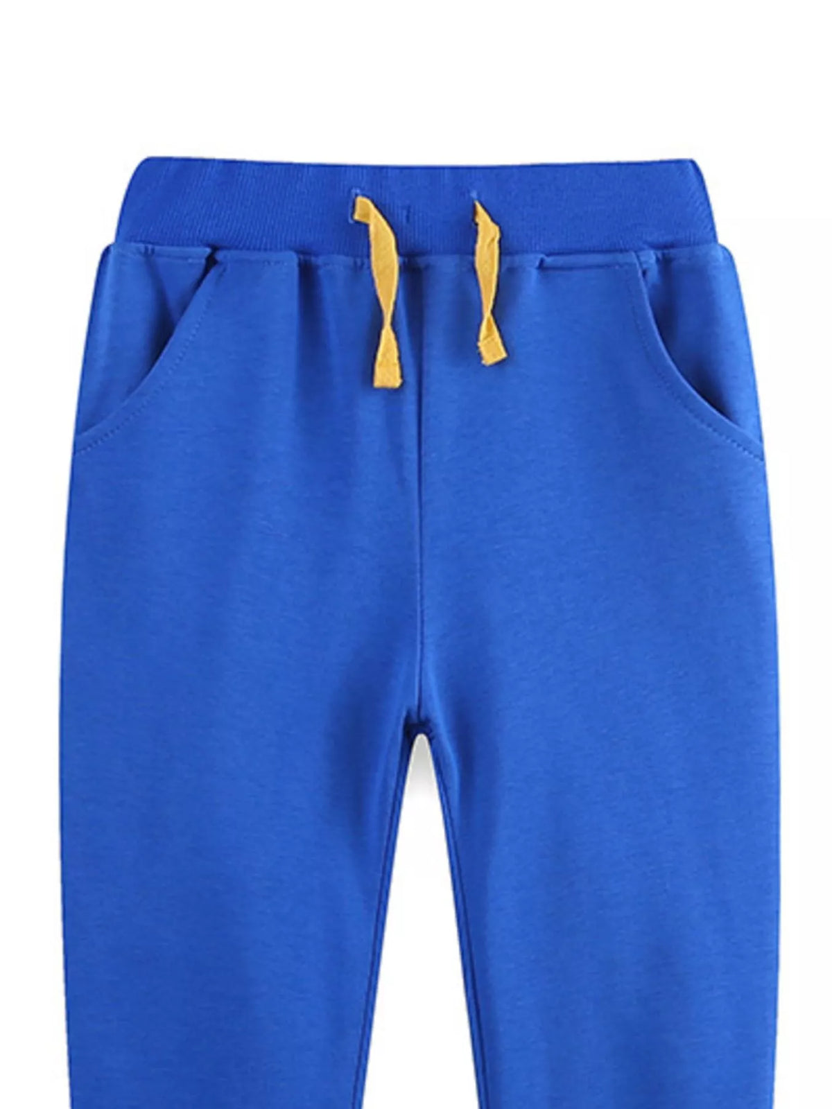 Royal blue waistband, drawstring and side pockets