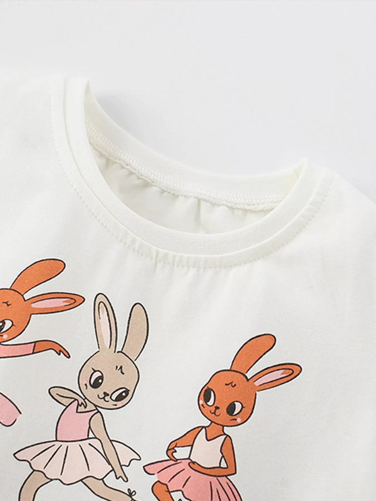 Ballet Bunny Graphic Tulle Dress — round neckline and bunny detail