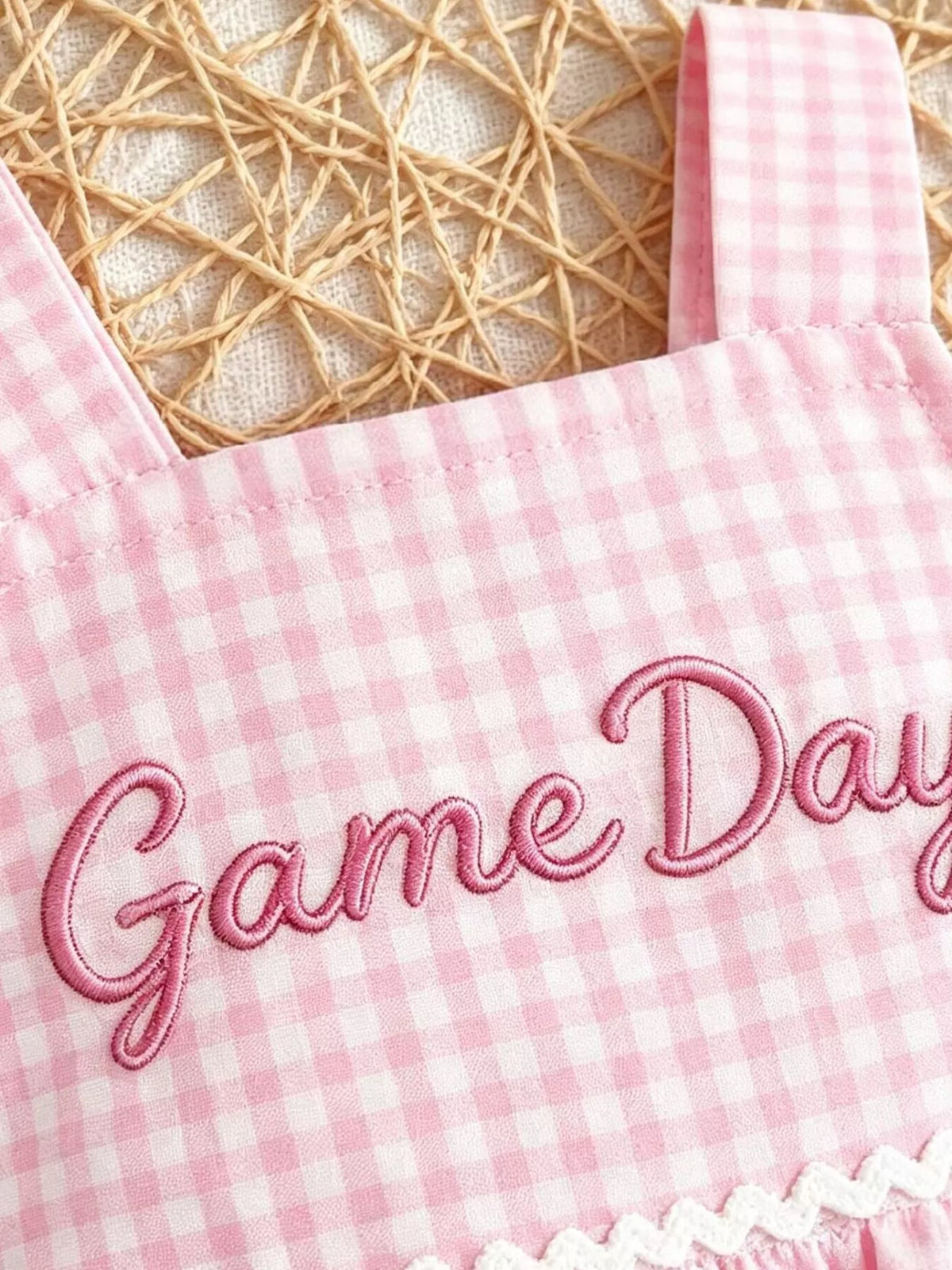 Square neckline and Game Day embroidery