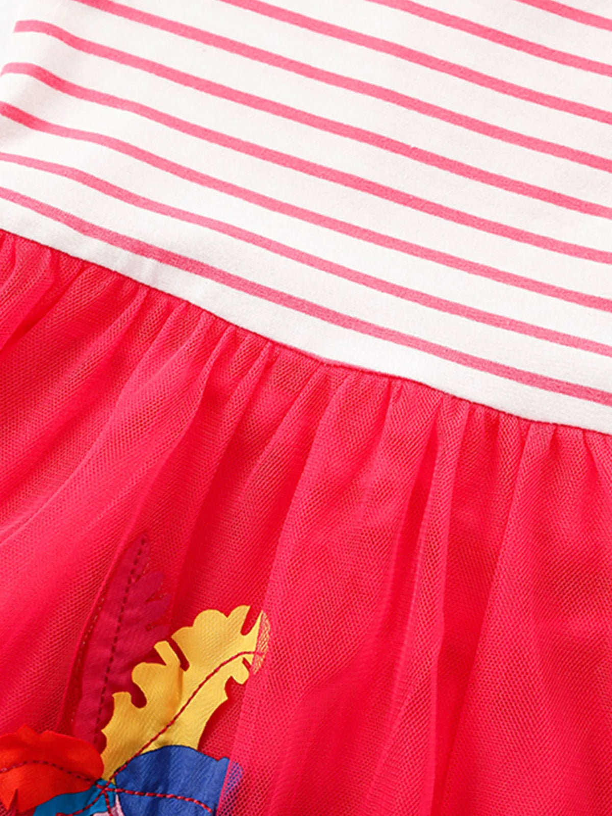 Pink striped elephant tulle dress — striped bodice and tulle waist