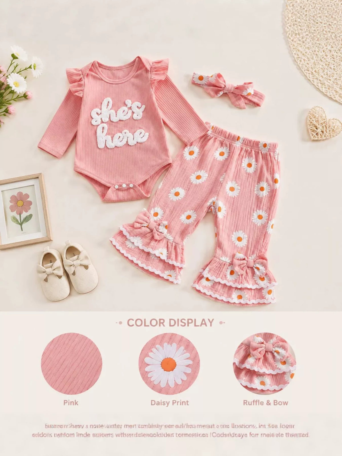 Outfit product card with a color palette