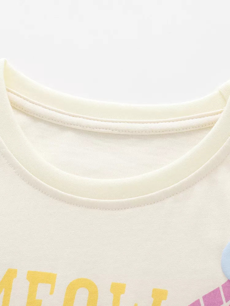 Cream round neckline