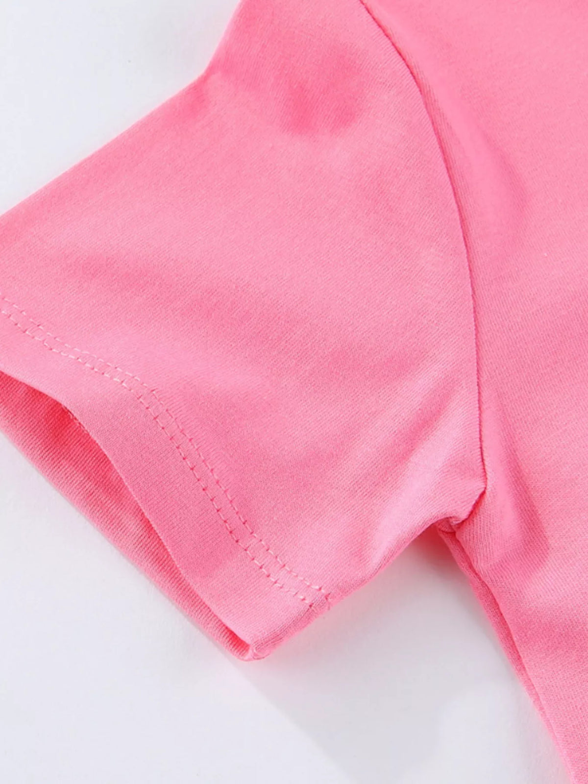 Pink sequin star shirt — short sleeve