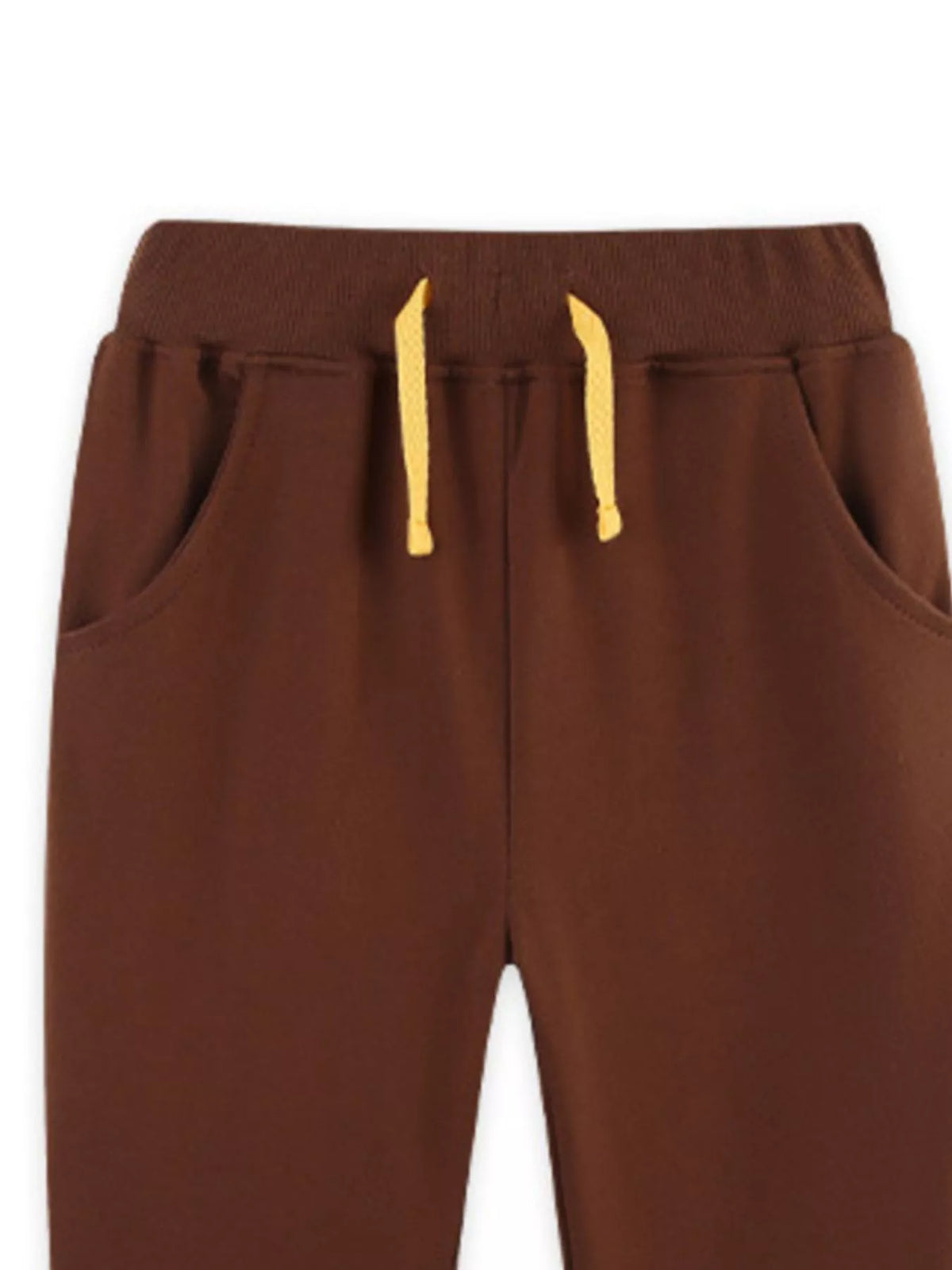 Brown waistband, drawstring and side pockets