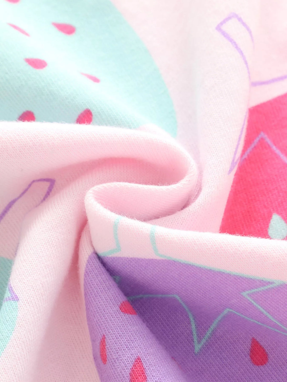 Pink multicolor strawberry print shirt — strawberry print fabric