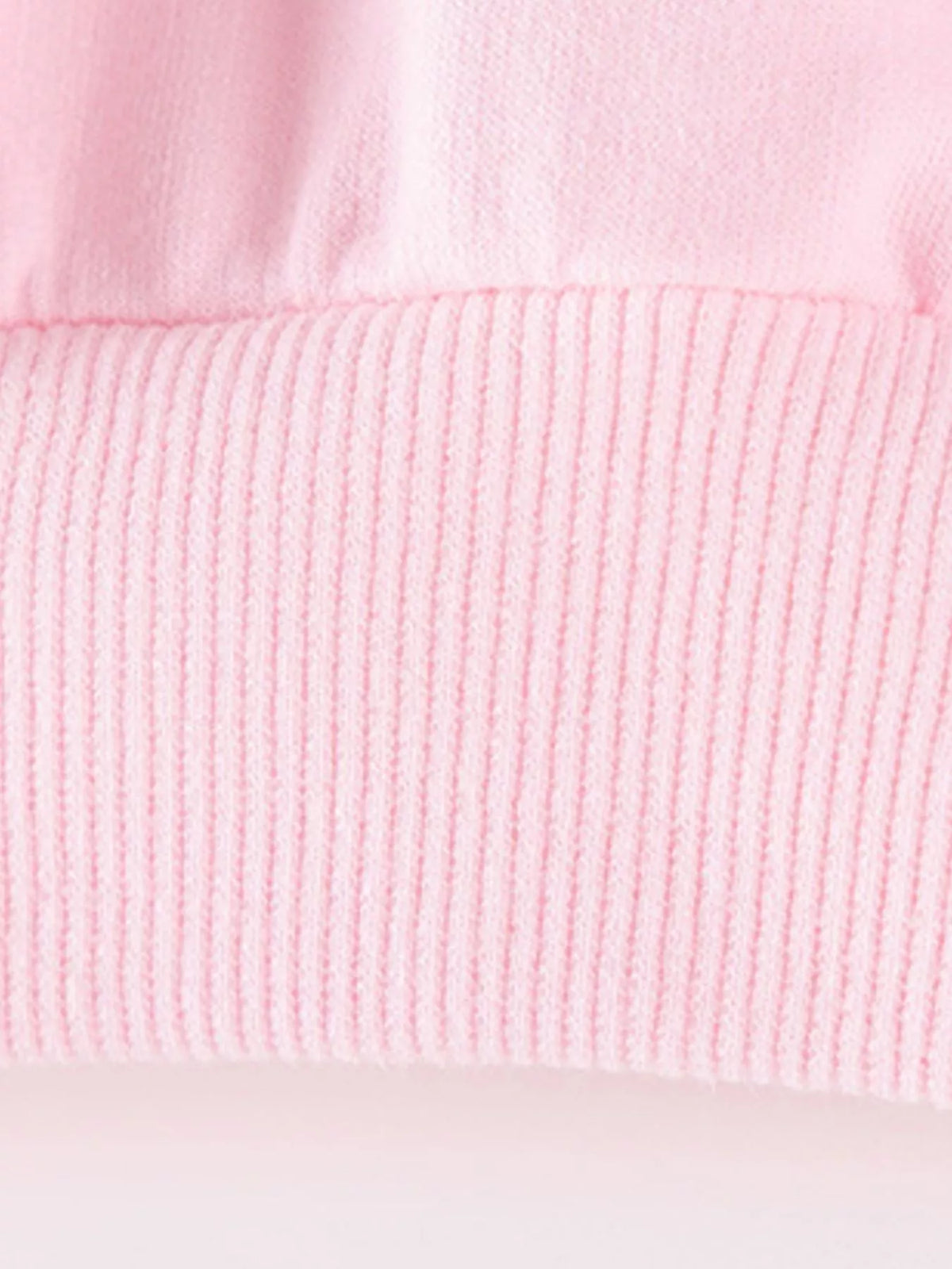 Pink ribbed sweatshirt cuff